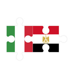 Puzzle Of Flags Of Italy And Egypt