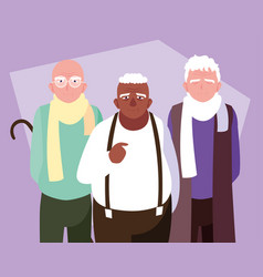 Group Old Men Avatar Character