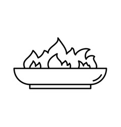 Outdoor Fire Pit Icon Linear Logo Low Bonfire