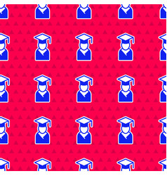 Blue Graduate And Graduation Cap Icon Isolated