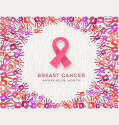 Breast Cancer Awareness Woman Hand Together Card