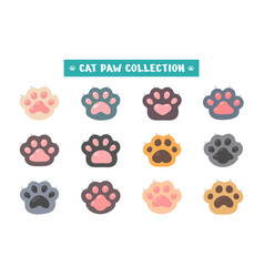 Cat Paw Set Different Species Cute Kitten Hand