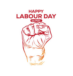 Hand Drawn Of Fist Day World Labour Day