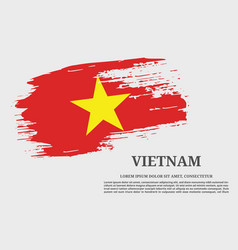 Vietnam Flag Grunge Brush And Poster