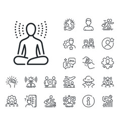 Yoga Line Icon Meditation Pose Sign Specialist