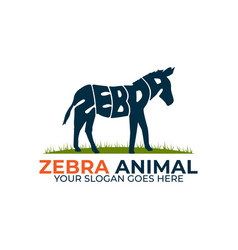 Zebra Wildlife Animal Logo Design Icon Sign