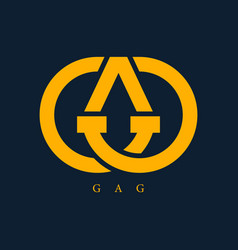 G A Letter Monogram Royal Fashion Jewelry Logo