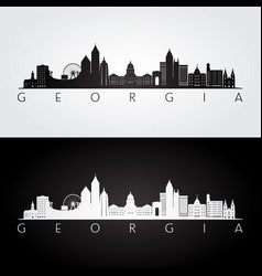 Georgia State Skyline And Landmarks Silhouette