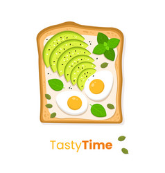 Healthy Toast With Avocado And An Egg On White