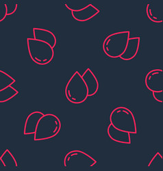 Red Line Water Drop Icon Isolated Seamless Pattern