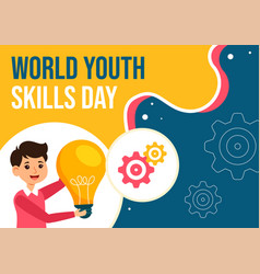 Youth Skills Day Social Media Background Flat