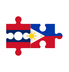 Puzzle Of Flags Of Laos And Philippines