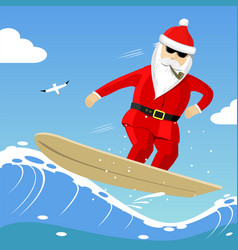 Santa Claus Rides The Wave On The Surf