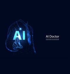 Blue Doctor Wireframe Ai Medical Line