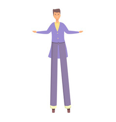 Circus Walker Icon Cartoon Stilt Man