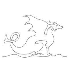 Continuous One Line Drawing Dragon Year Of The