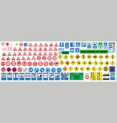 European Road Signs With Details