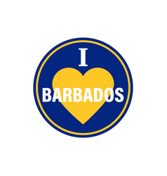 Barbados Love Badge Caribbean Round Label