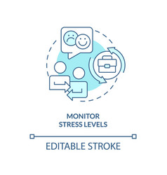 Monitor Stress Levels Turquoise Concept Icon