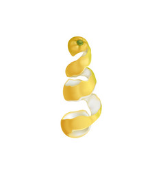 Spiral Lemon Peel With Zest Isolated On White