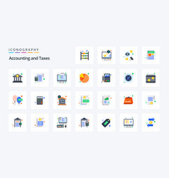 25 Taxes Flat Color Icon Pack Icons