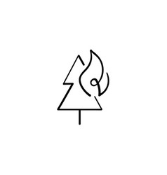 Forest Wildfire Line Style Icon Design