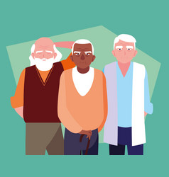 Group Old Men Avatar Character