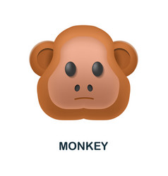 Monkey Icon 3d From Animal Head Collection