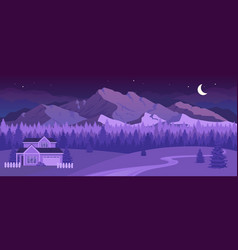 Nighttime Mountains Flat Color