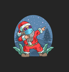 Cute Santa Claus Dabbing In Winter Night