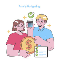 Family Budgeting Concept Flat