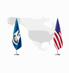 Louisiana Us And Usa Flags For Official Meeting