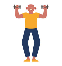 Old Person Active With Dumbells