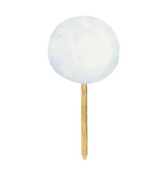 Blank Round White Tag On Brown Wooden Stick