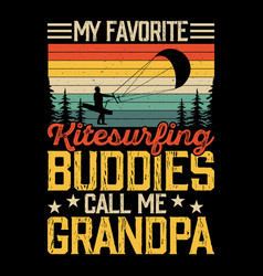 Vintage Kiteboarding Kitesurfing T-shirt Design