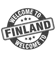 Welcome To Finland Stamp Round Sign