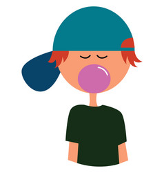 Clipart A Boy Blowing Bubble Gum Or Color