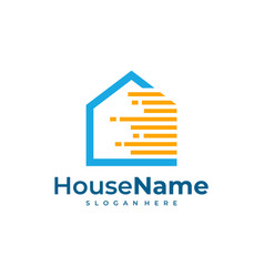 Fast House Logo Designs Concept Tech Home Logo