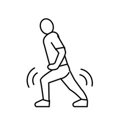 Pain When Walking Flat Feet Line Icon