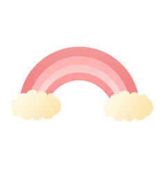 Pink Cartoon Rainbow And Clouds