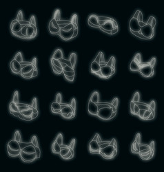 Bra Icons Set Neon