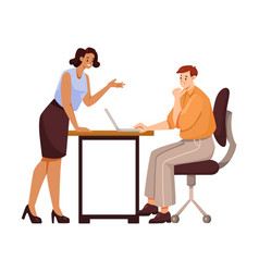 Business Employee Man And Woman Character Engaged