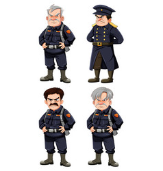 Set Of Army Officer Cartoon