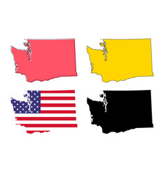 Set Of Washington Shape United States