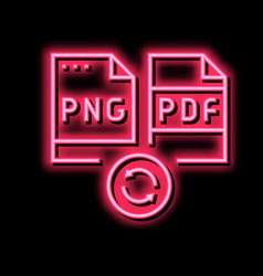 Convert Png To Pdf File Neon Glow Icon