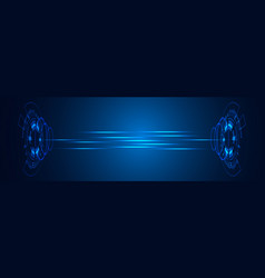 Modern Digital Circle Futuristic Blue Wide