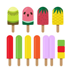 Set Of Fruit Ice Cream Bar In Flat Style