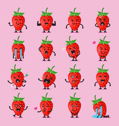 Strawberry Character Emoji Set