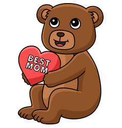 Best Mom Teddy Bear Cartoon Colored Clipart