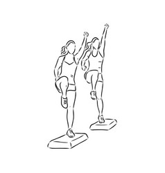 Hand Drawn Sketch Of An Exercising Woman